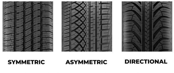 symmetrical / asymmetrical / directional tread