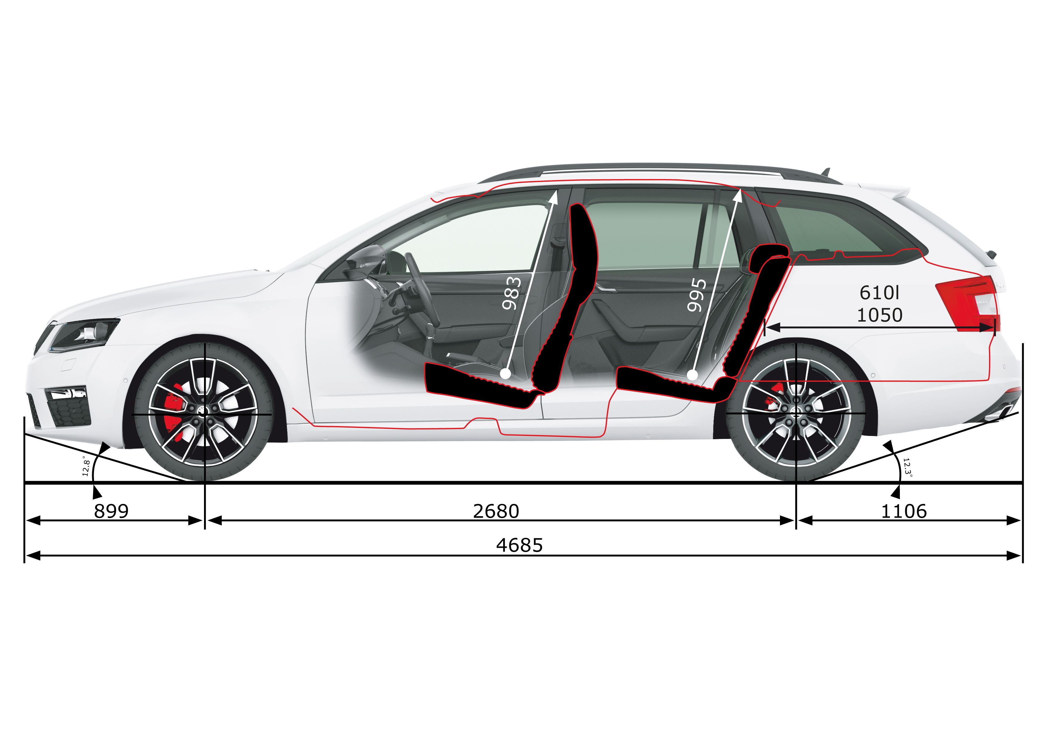 Характеристики шкоды октавии а5. Skoda Octavia a7 колесная база. Skoda Octavia a7 универсал Размеры. Skoda Octavia универсал габариты.